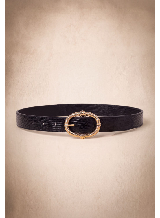 CEINTURE CUIR - MIMISAN - NOIR